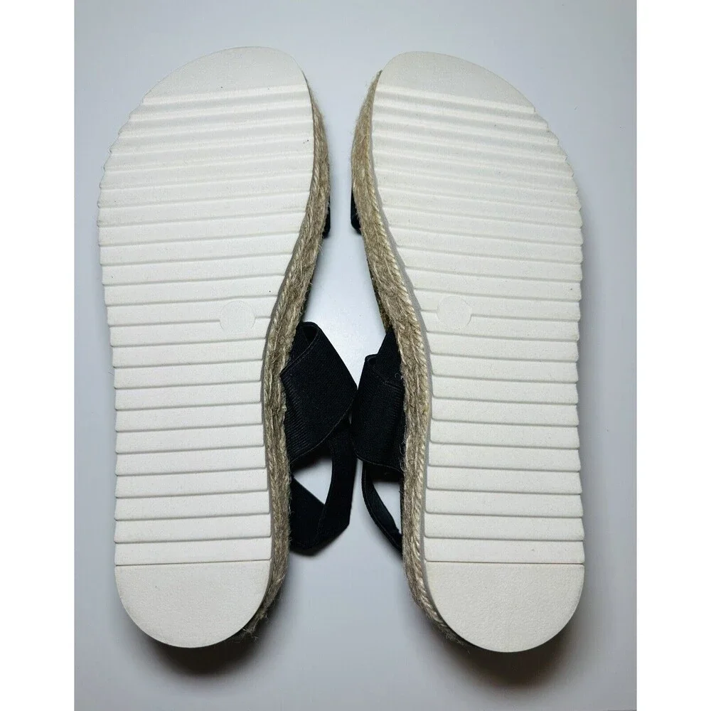 MADDEN GIRL Cassie Black Platform Espadrille Sandals SIZE 8M *NEW*‎